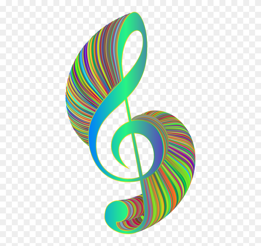 Green,musical Note,clef - Circle Clipart
