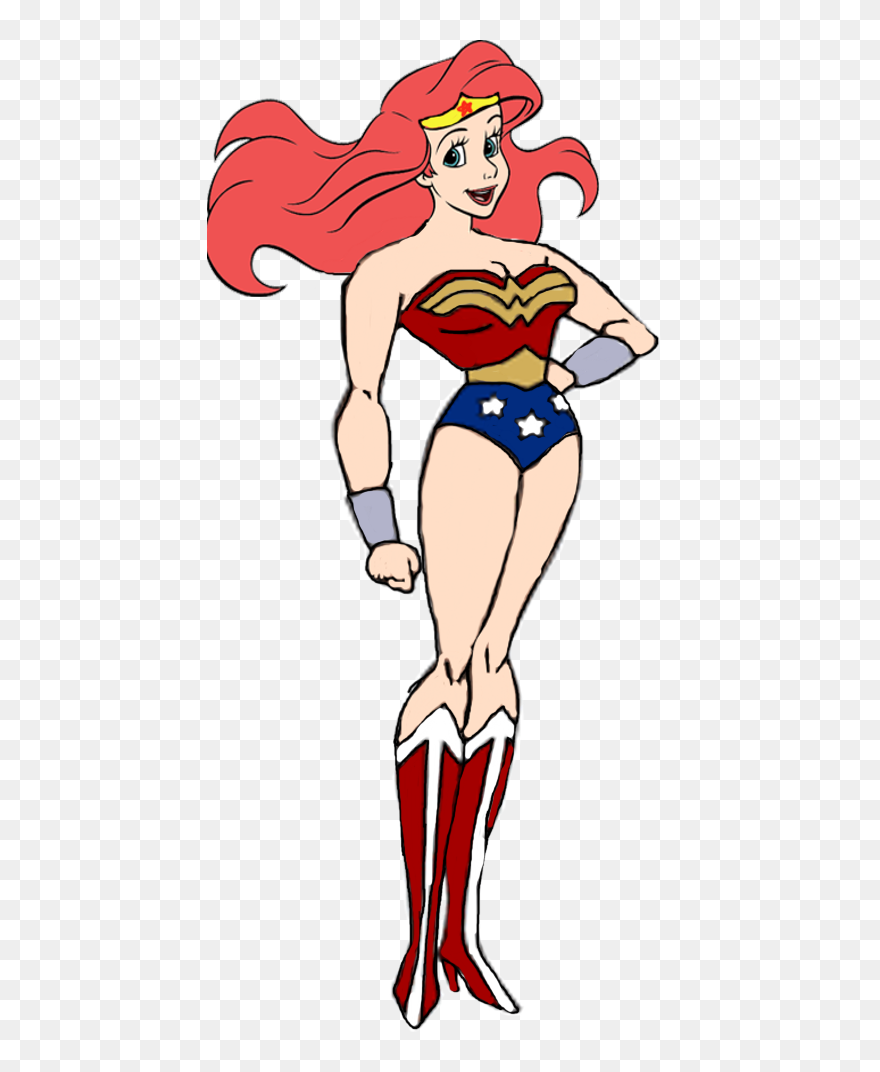 Ariel Clipart Avengers Clipart Wonder Woman Free Clipart - Princess Disney Wonder Woman Ariel - Png Download