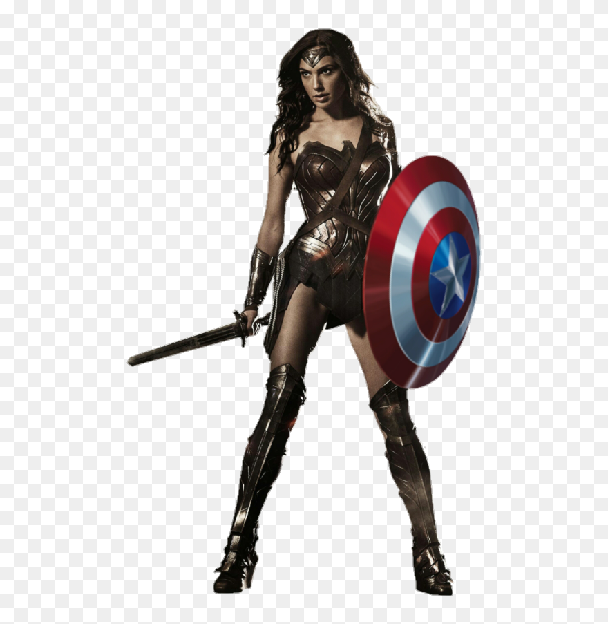 Wonder Woman Batman Superman Cyborg Female - Wonder Woman With Shield Clipart