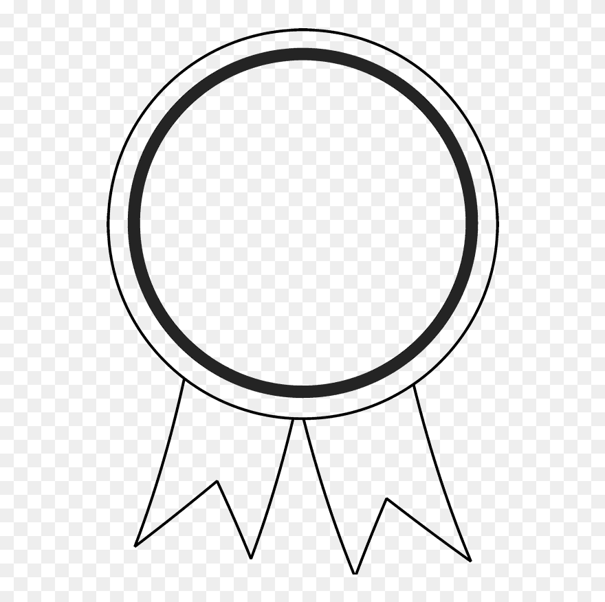 Outline Ribbon Clipart Black And White - Winning Ribbon Outline - Png Download