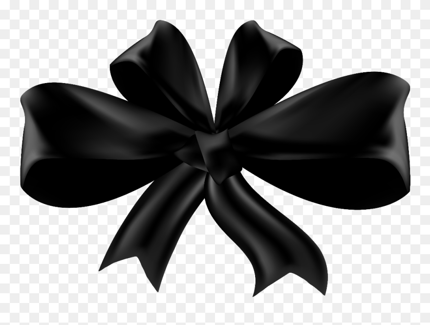 Ribbons Ribbon Bows Bow Black Present Wrapping Gift - Black Ribbon Bow Png Clipart