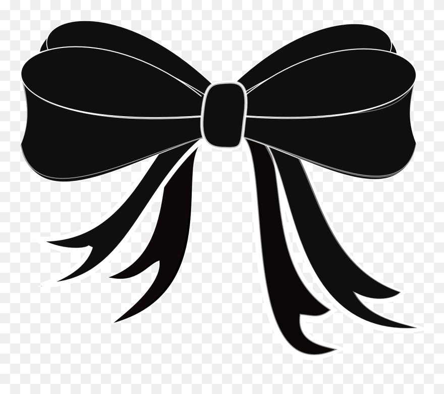 Ribbon Black Bow Free Photo - Black And White Bow Clipart