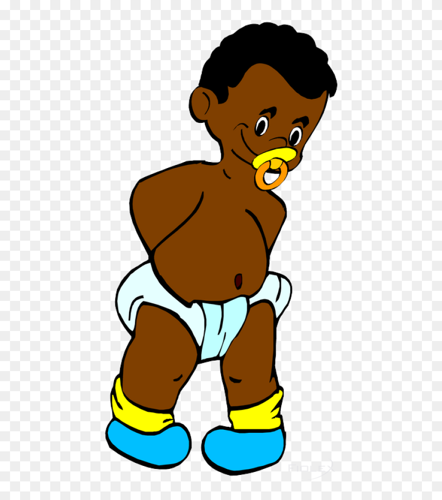 Sucking A Pacifier In Diapers Clipart