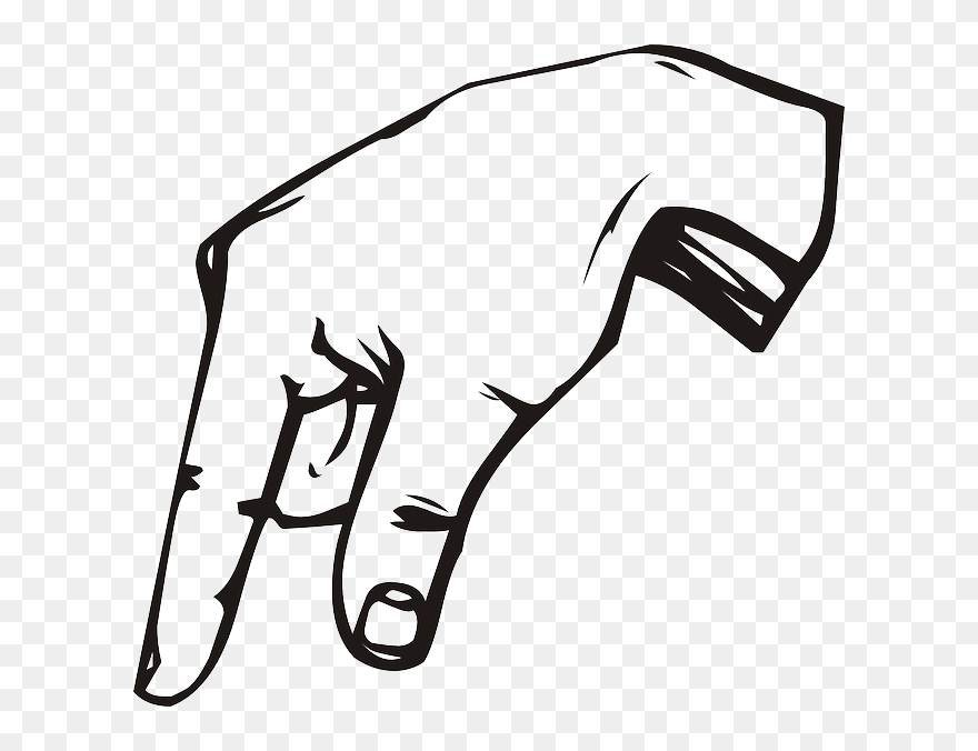 Sign, Outline, Hand, Speech, Language, Talk - Sign Language Q Clipart