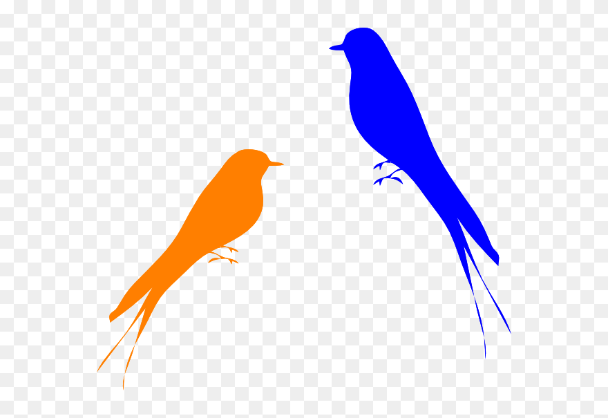 Lovebird Silhouette Clip Art - Bird Silhouette - Png Download