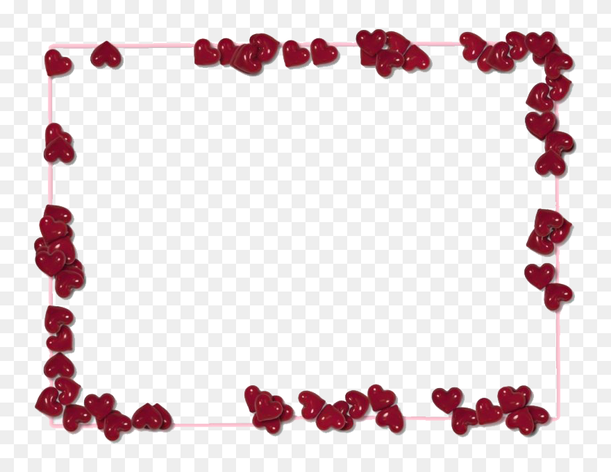 Valentines Day Border Transparent - Frame With Hearts Png Clipart