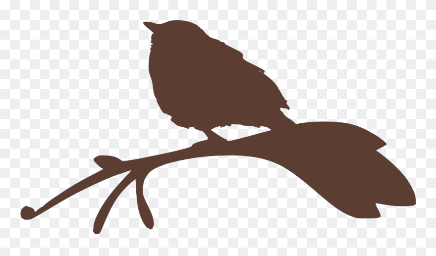 Silhouette Bird On A Twig Art Clipart