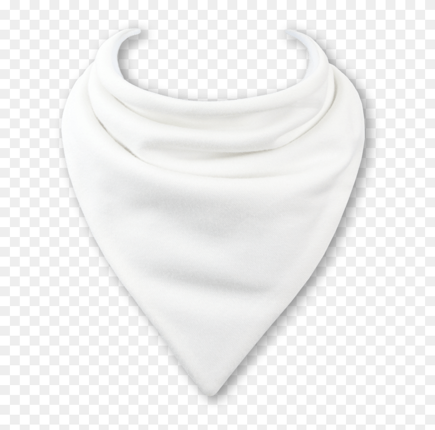 Transparent Baby Bib Clipart Black And White - White Baby Bandana Bib - Png Download