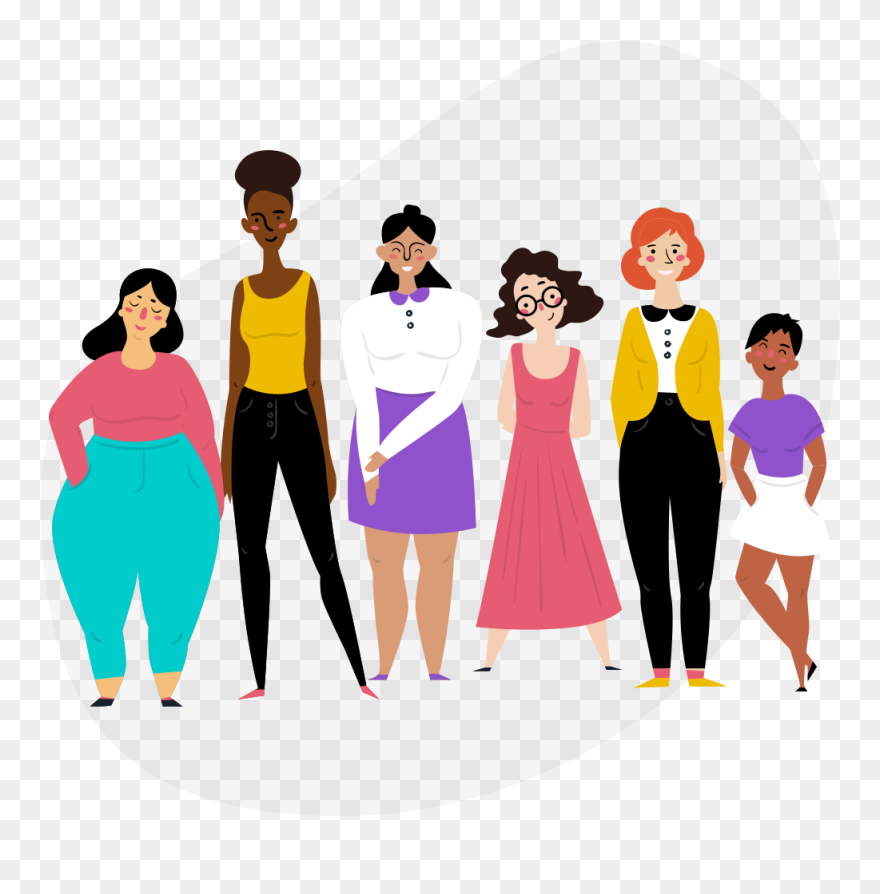 Transparent Woman Back Png - Group Of Women Png Clipart