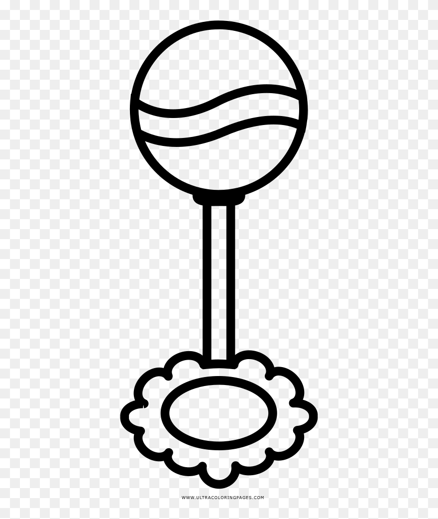 Rattle Coloring Page - Sonaja Para Colorear Clipart