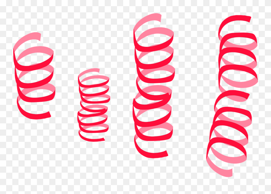 Transparent Red Confetti Clipart - Blue Streamers Png
