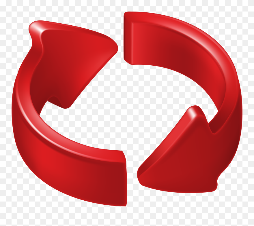 Transparent Rustic Arrow Png - Circular Arrow Clipart Red