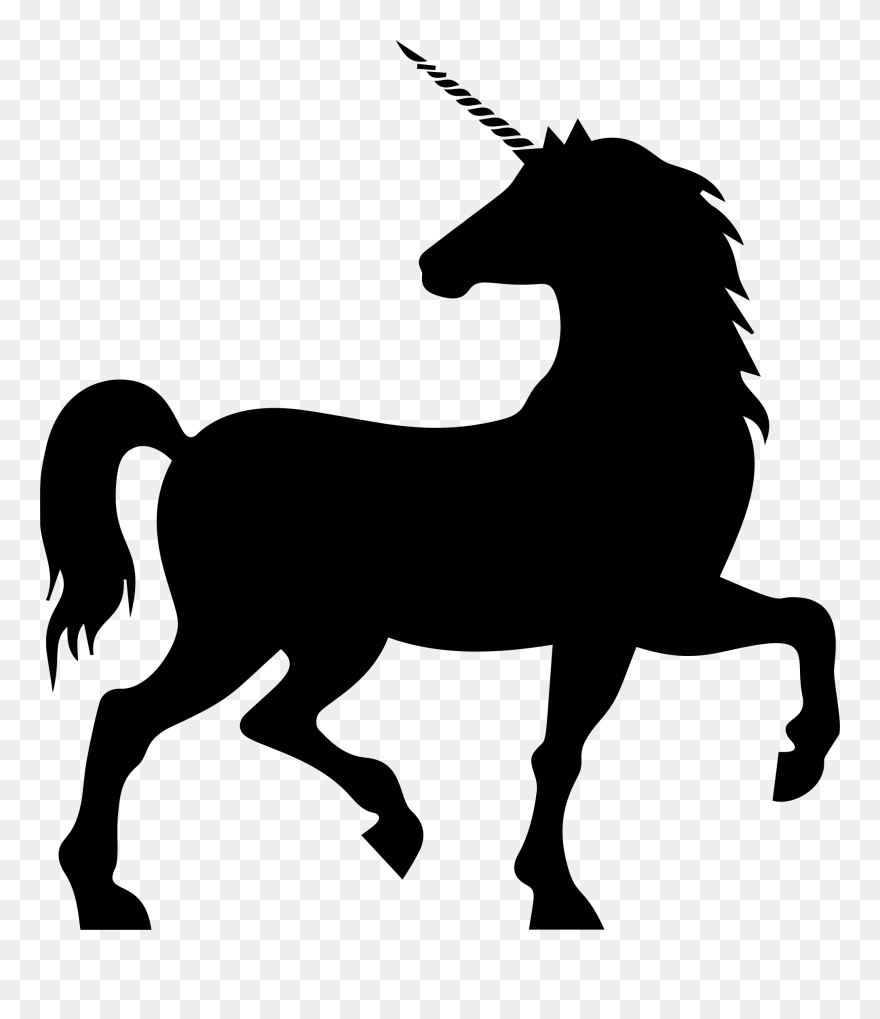 Horse Unicorn Silhouette Clip Art - Silhouette Of A Unicorn - Png Download