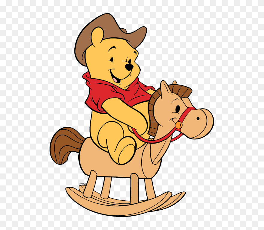 Transparent Pinwheel Clipart - Winnie The Pooh Riding A Horse - Png Download