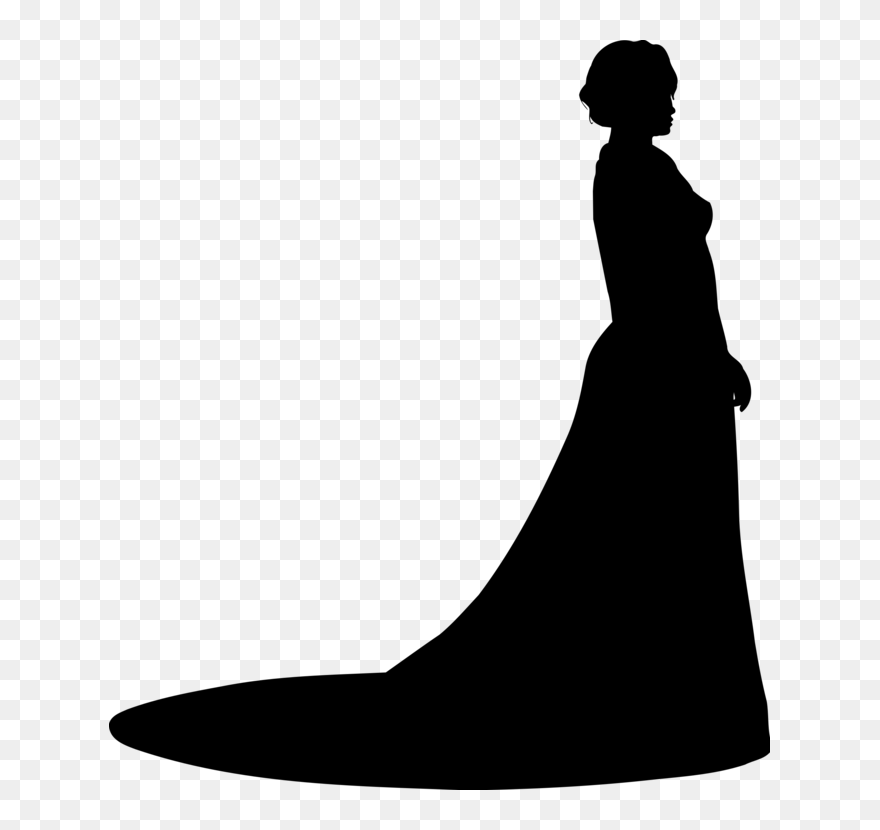 Silhouette,leg,joint - Girl In Dress Silhouette Clipart