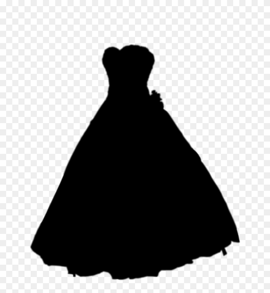 Dress Silhouette Clip Art Black M - Transparent Dress Silhouette - Png Download