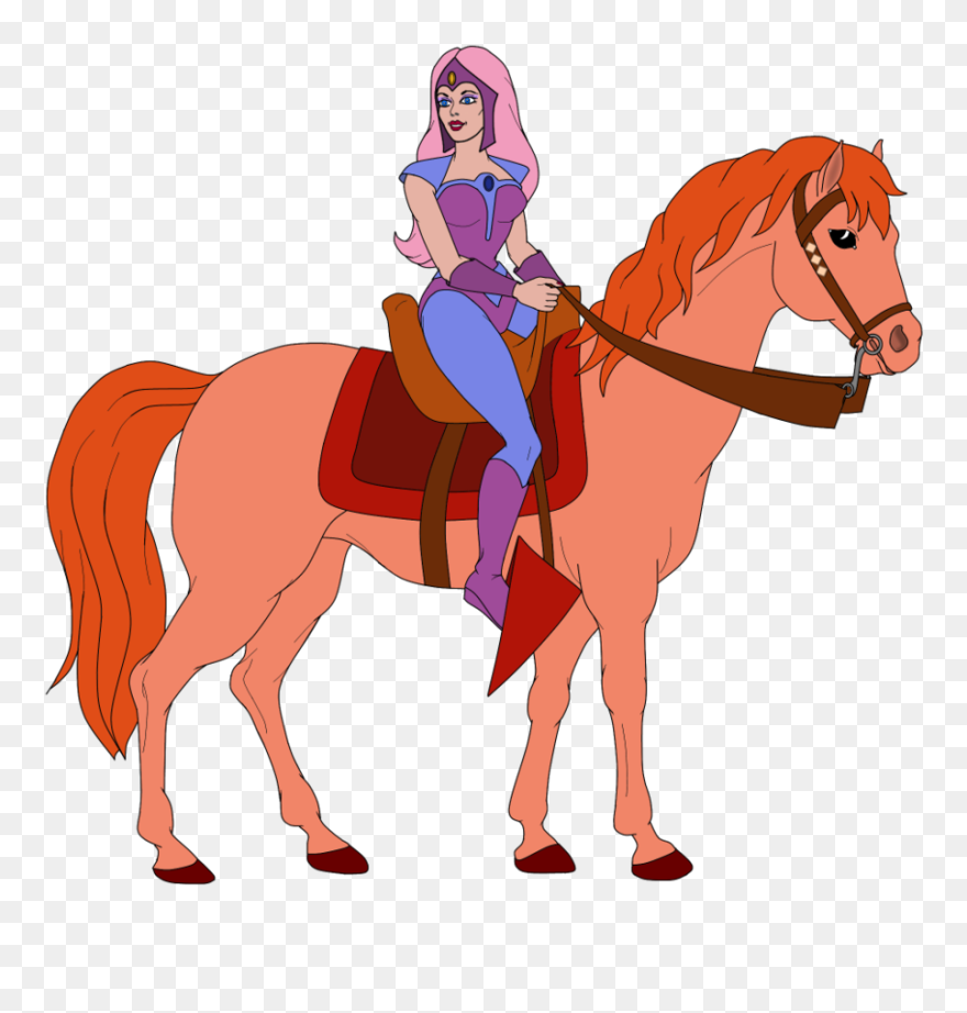 Glimmer On Horseback - Horse Rider Clip Art - Png Download