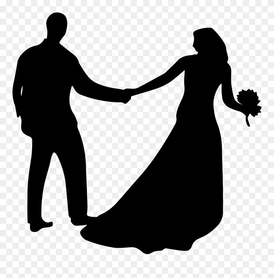 Marriage Clipart Silhouette - Silhouette Husband And Wife - Png Download