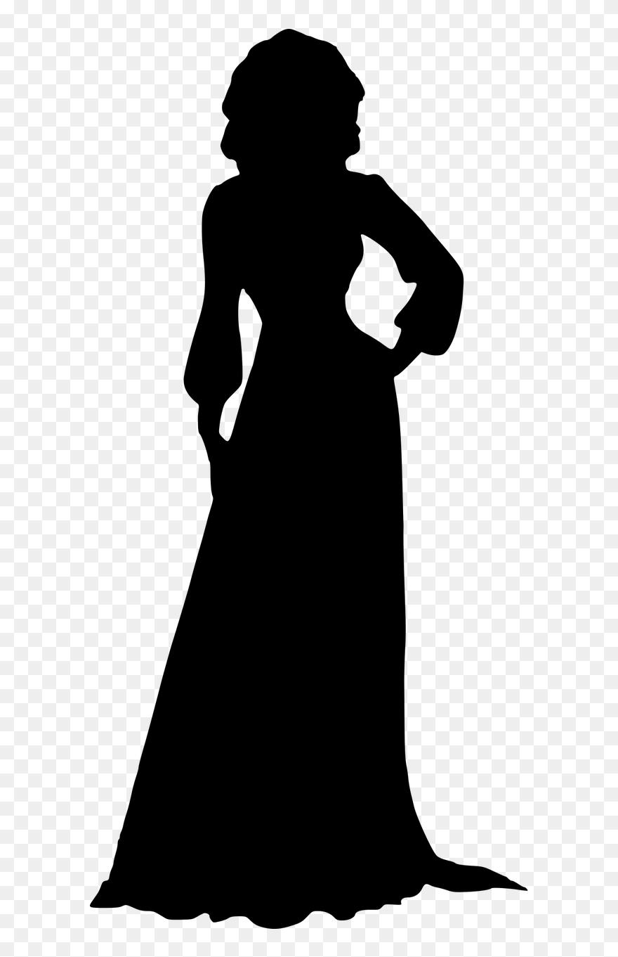 Dress, Silhouette, Women, Dance, Lady, Girl, Beauty, - Anime Girl Silhouette Png Clipart