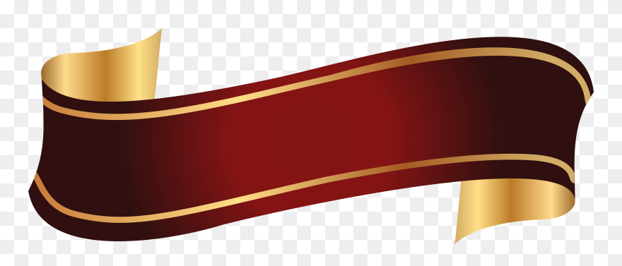 Red And Gold Banner Png Clipart Image - Banner Ribbon Design Png Transparent Png