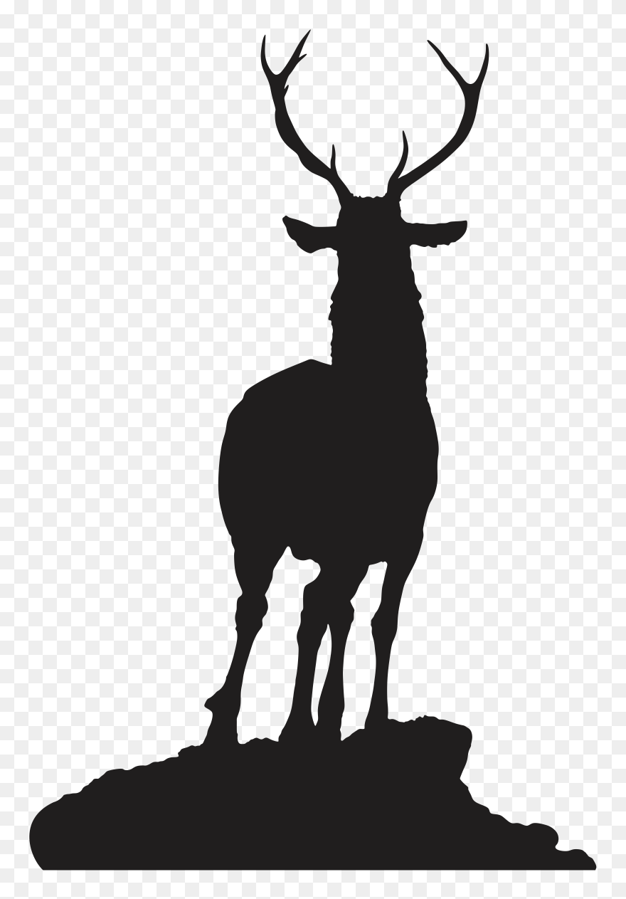 Reindeer Silhouette Elk Roe Deer - Deer Face On Silhouette Clipart