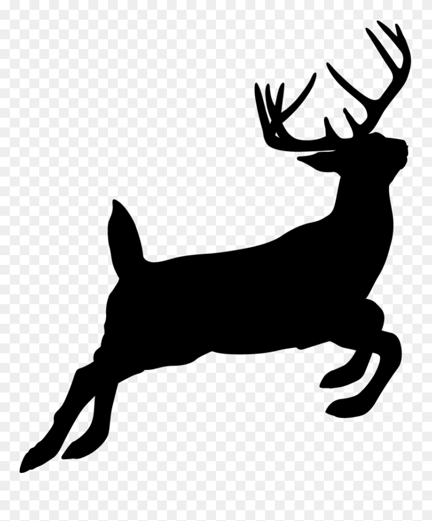 Reindeer Silhouette White-tailed Deer Hunting - Hunting Deer Silhouette Clipart