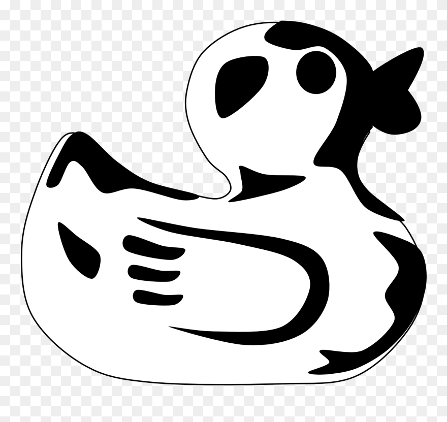 Duck Black And White Clipart - Outline Of Rubber Ducky Tattoo - Png Download
