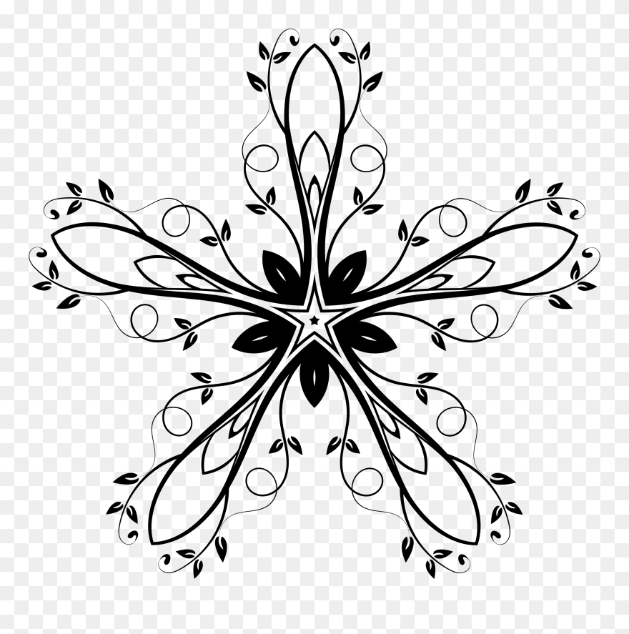 Viney Flower 14 Clip Arts - Line Art - Png Download