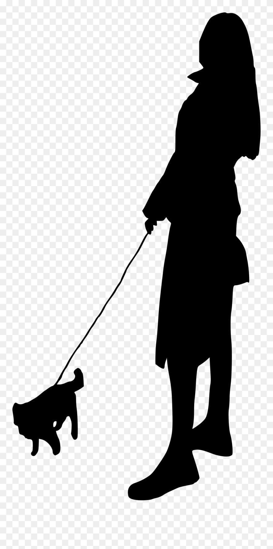 Dog Training Silhouette - Dog Walking Silhouette Png Clipart