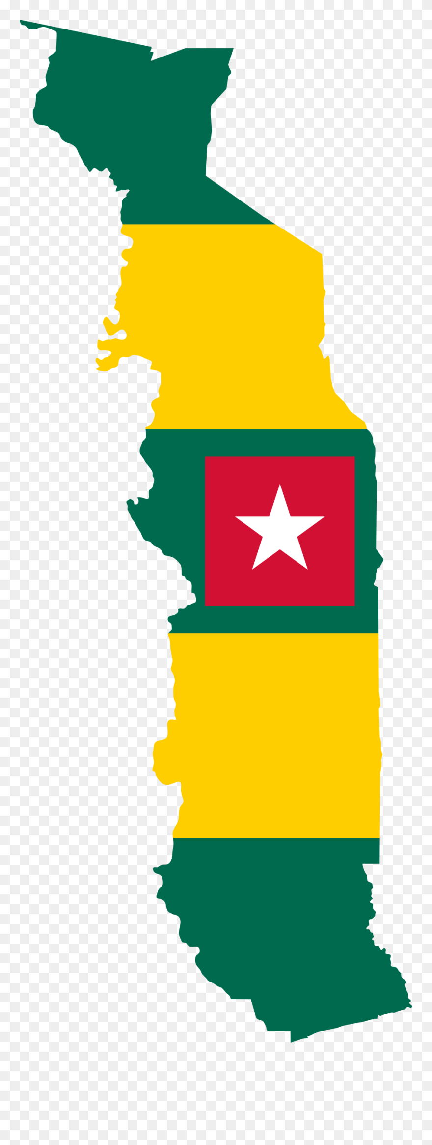 Flag Map Of Togo Clipart