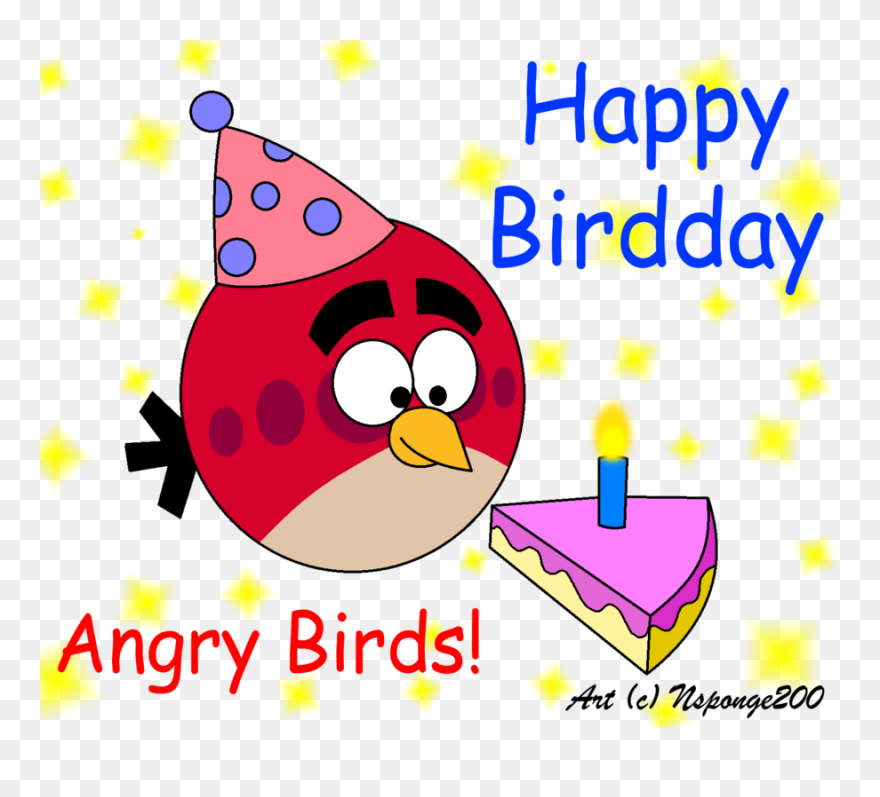 1080 - Happy Birthday Angry Bird Clipart