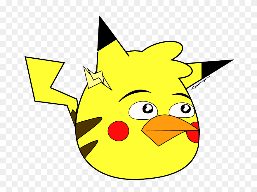 Angry Pikachu Png Transparent Image - Angry Bird And Pikachu Png Clipart