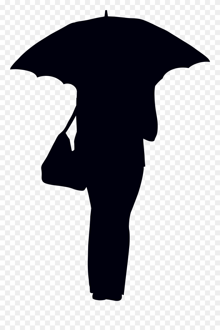 Woman With Umbrella Silhouette Png Clip Art - Woman Lying Down Silhouette Png Transparent Png