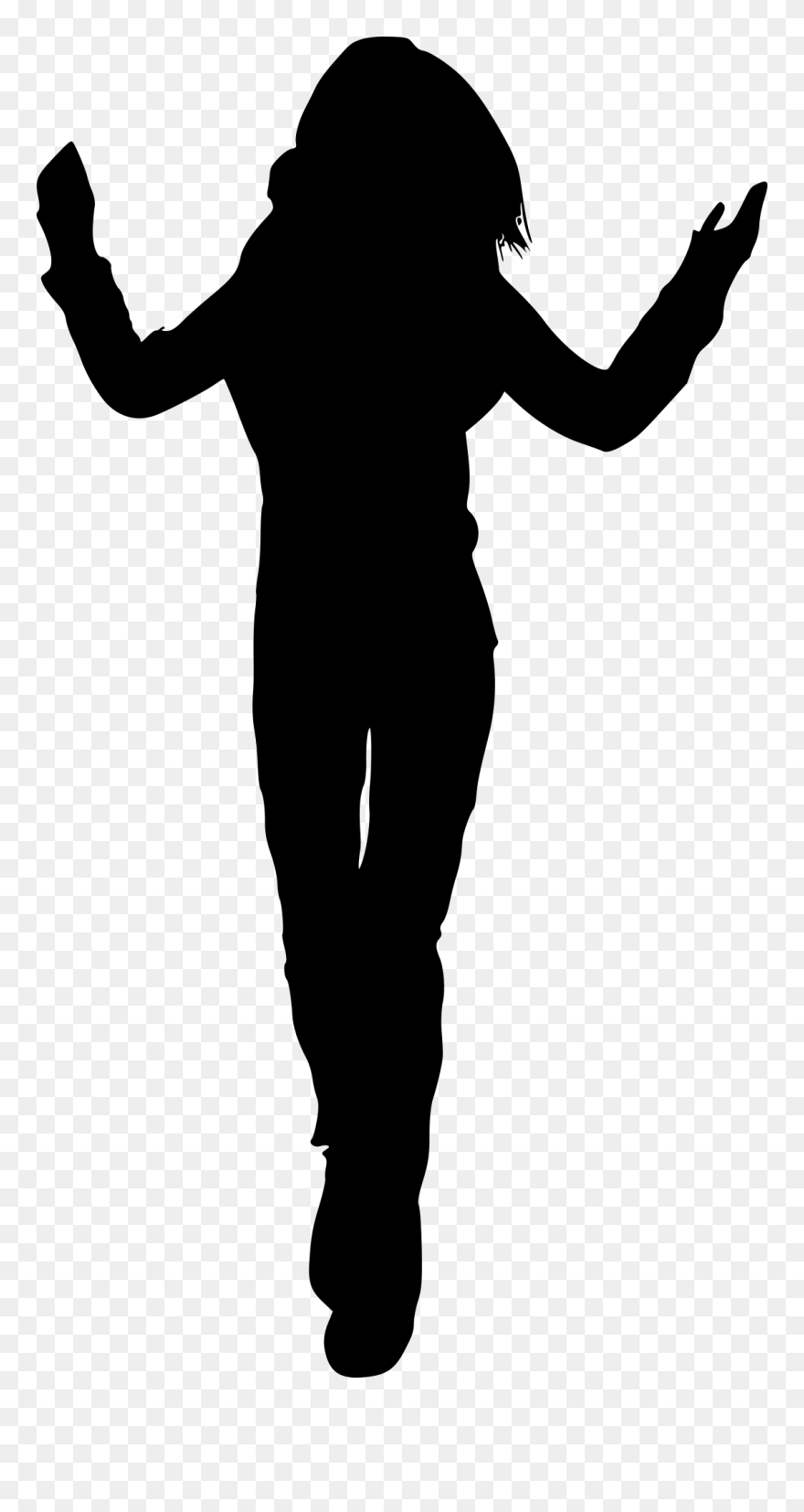 Woman Hands Up Silhouette Clipart