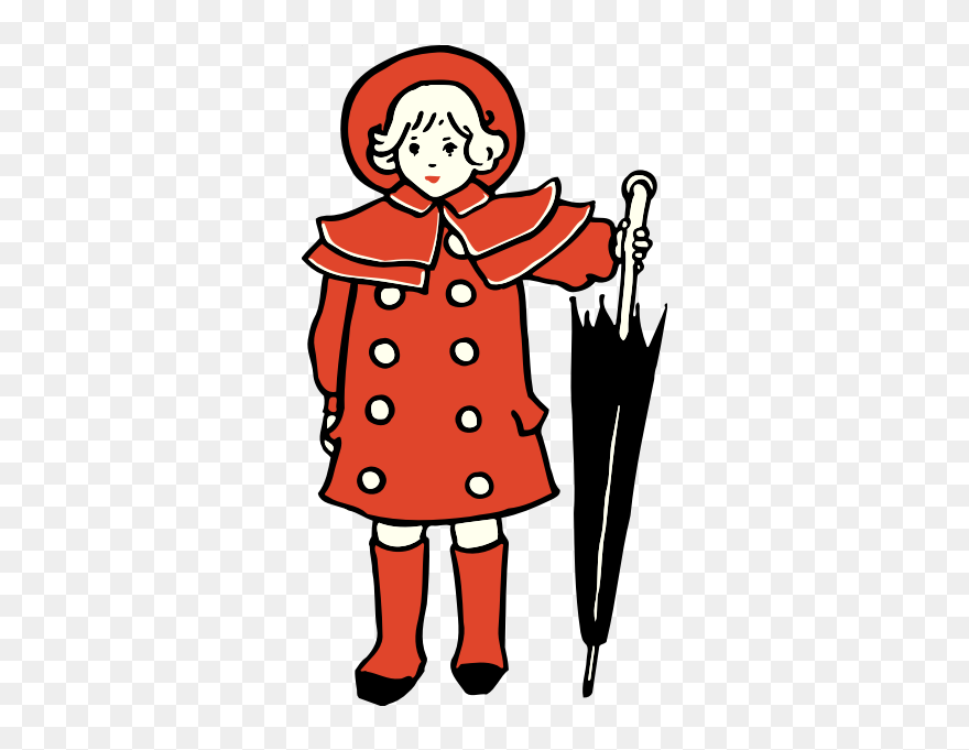 Girl With Umbrella-1574783124 - Cartoon Clipart