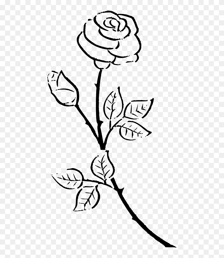 White Rose Silhouette Png Clipart