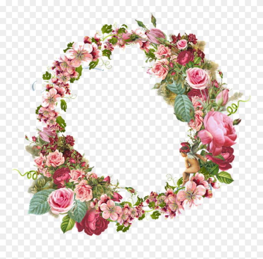 Transparent Vintage Flowers Clipart - Flower Oval Frame Png