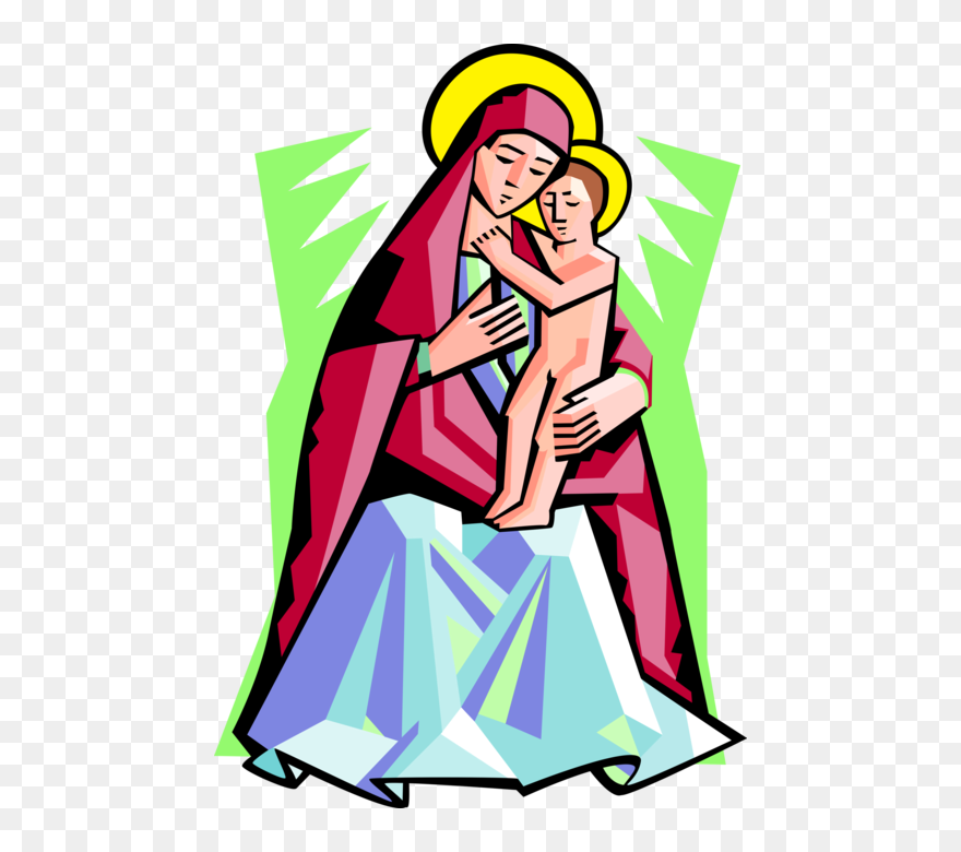 Vector Illustration Of Virgin Mary Mother Of God With - Png Of Mother Mary Clipart