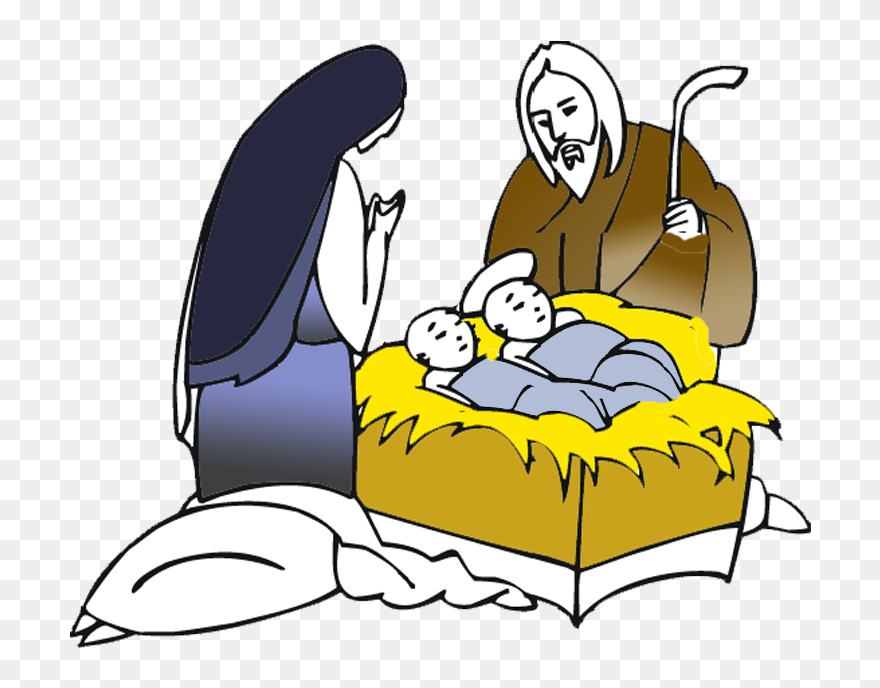 Transparent Nativity Scene Clipart - Christmas Coloring Pages - Png Download