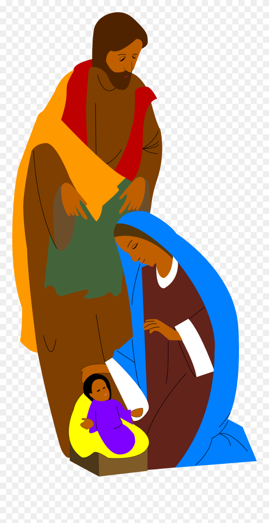 Nativity Jesus Mary Free Photo - African American Religious Christmas Clip Art - Png Download
