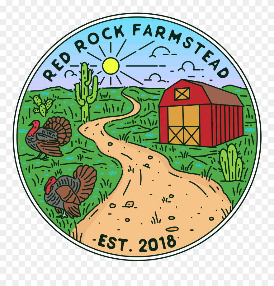 Red Rock Farmstead - Illustration Clipart