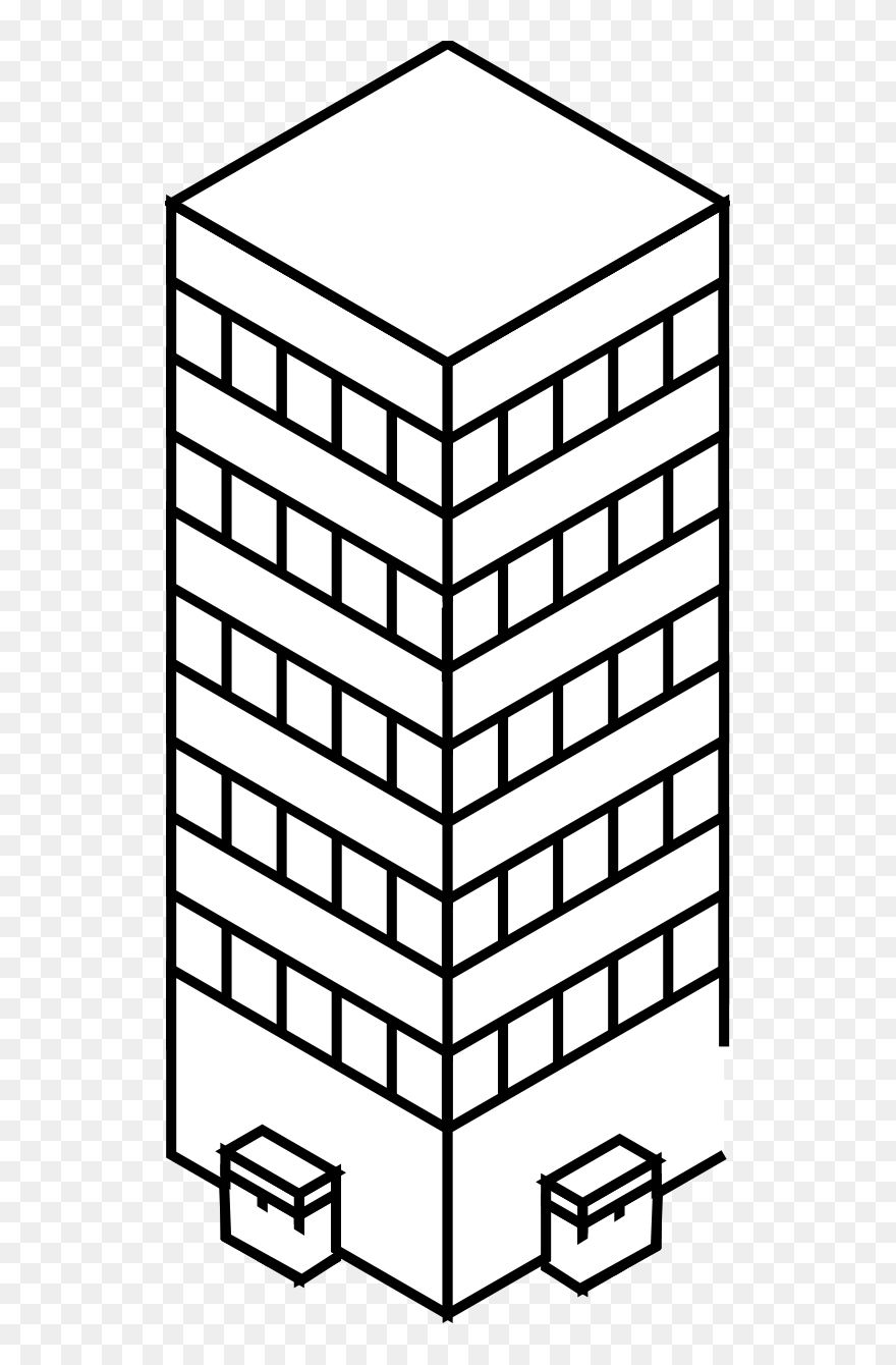Iso City Tower 1 Black White Pinterest Clipartist- - Clip Art Skyscraper Black And White - Png Download