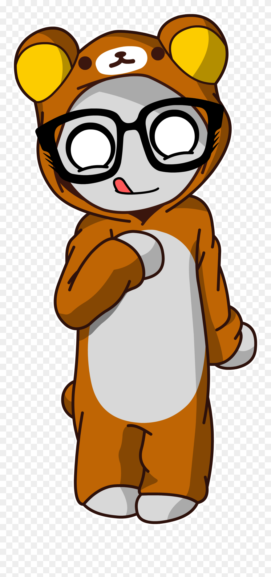 Meko In Her Rilakkuma Onesie - Cartoon Clipart