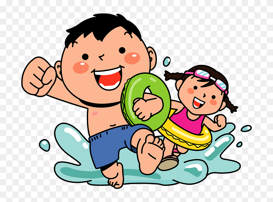 Children Water Play Clipart - イラスト プール フリー - Png Download