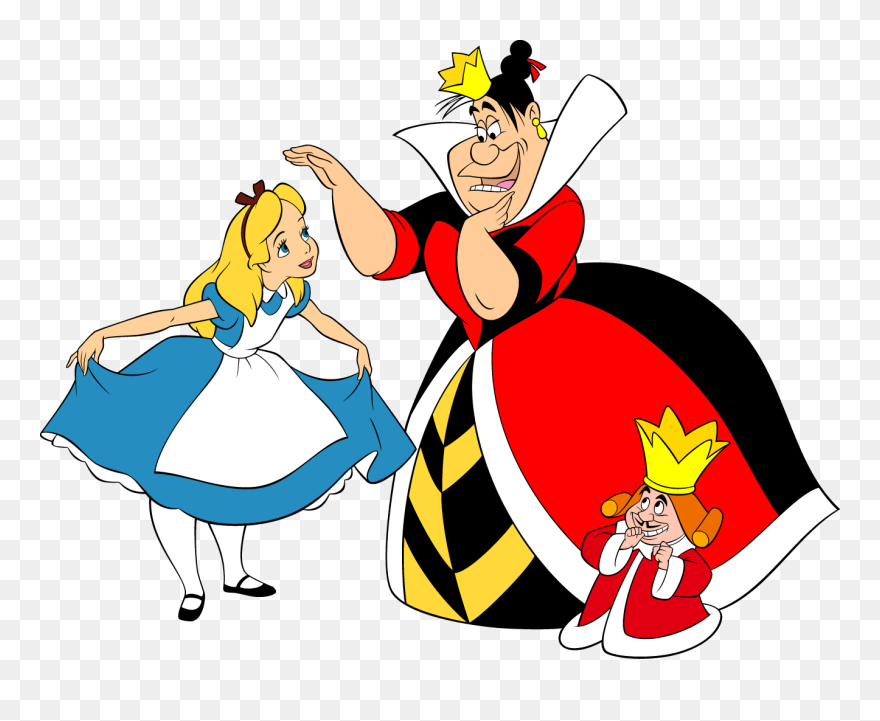 Alice In Wonderland Characters Clipart Free Clip Art - Alice In Wonderland King And Queen Of Hearts - Png Download