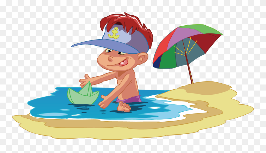 Transparent Puppet Show Clipart - Kids Beach Playing Vector - Png Download