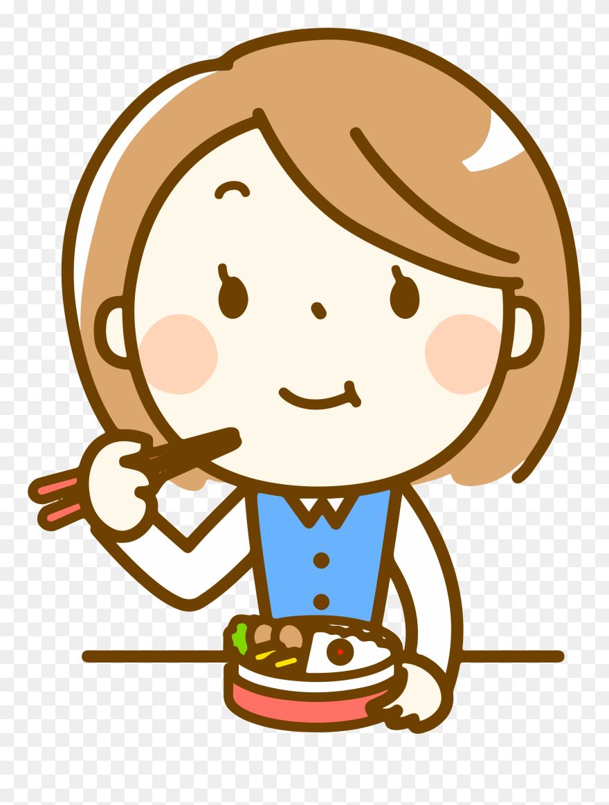 Woman Eating Bento - Girl Eating Clipart - Png Download