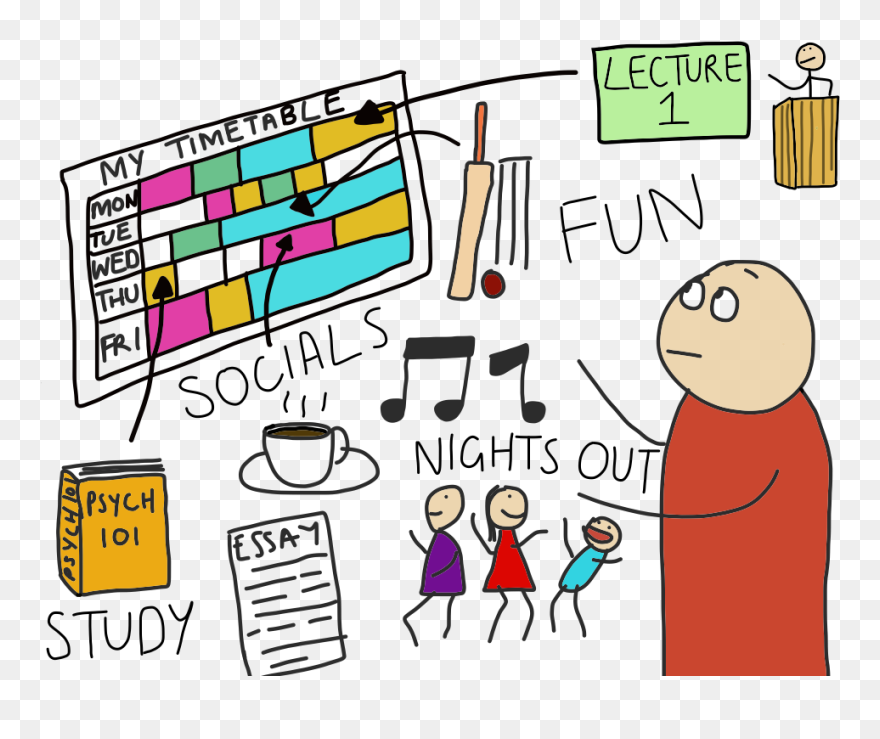 Learning Clipart Independent Learning - Student Time Management Cartoon - Png Download