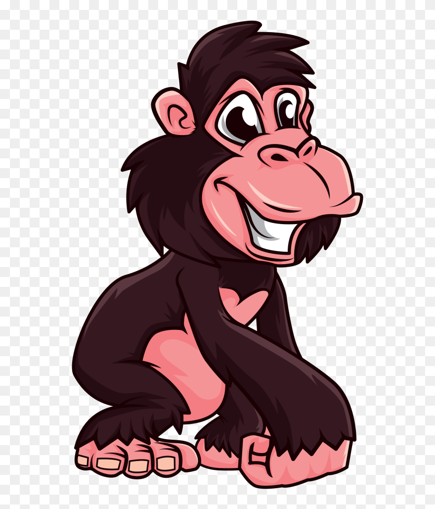 Gorilla King Jungle - Cartoon Clipart
