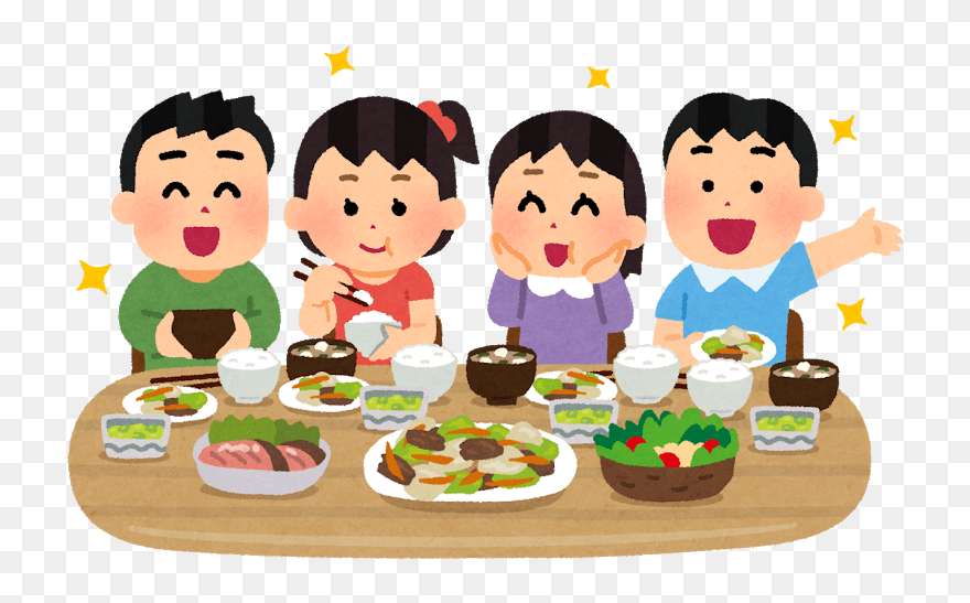 Illustration Of Children Enjoying A Japanese Meal - イラスト 子ども 食堂 Clipart